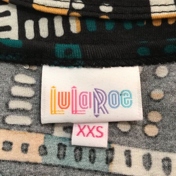 LuLaRoe Carly High Low Abstract Print Dress Fall Sz XXS NWT New - Picture 15 of 16